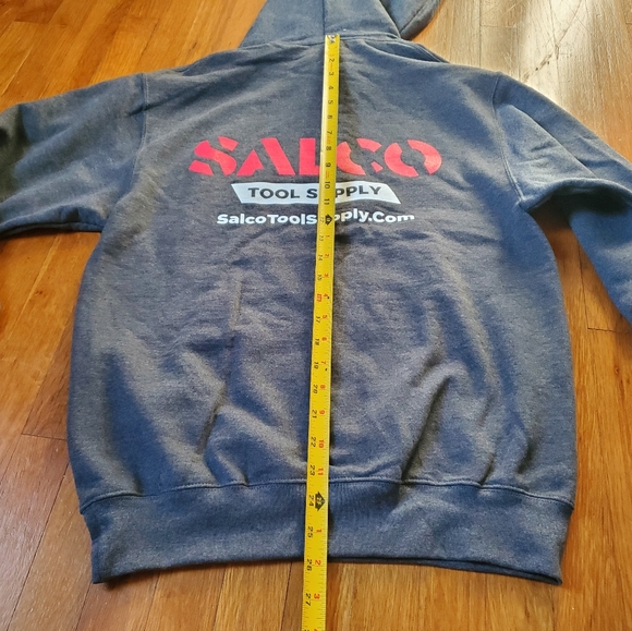 NWOT unisex cotton blend gray hoodie graphic SALCO Tool Supply sweater - Picture 4 of 7